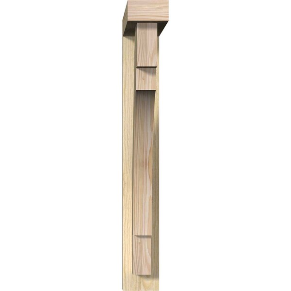 Merced Block Rough Sawn Bracket W/ Offset Brace, Douglas Fir, 4W X 18D X 30H